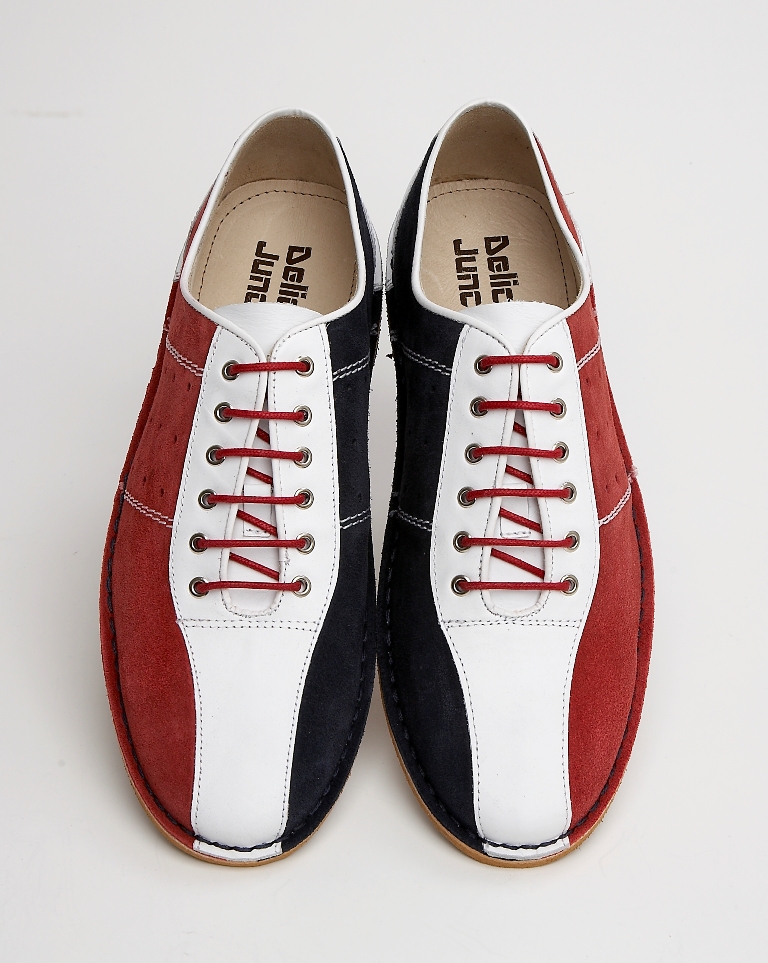 Delicious Junction Exclusive Mod Retro Bowling Shoe Red / Navy Blue